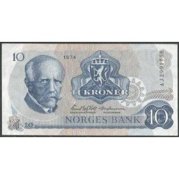Noruega 10 Kroner 1974 P36b