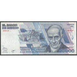 Mexico 20.000 Pesos 24 Feb 1987 Serie BF P91b