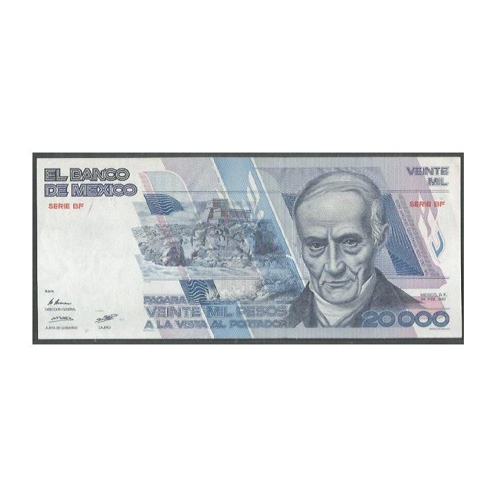 Mexico 20.000 Pesos 24 Feb 1987 Serie BF P91b