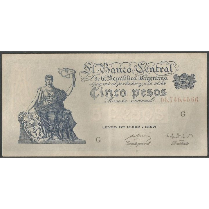 Argentina 5 Pesos ND1951-9 Serie G P264(1)