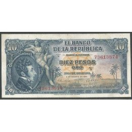 Billete de 10 Pesos 2 ene 1961 BGW176