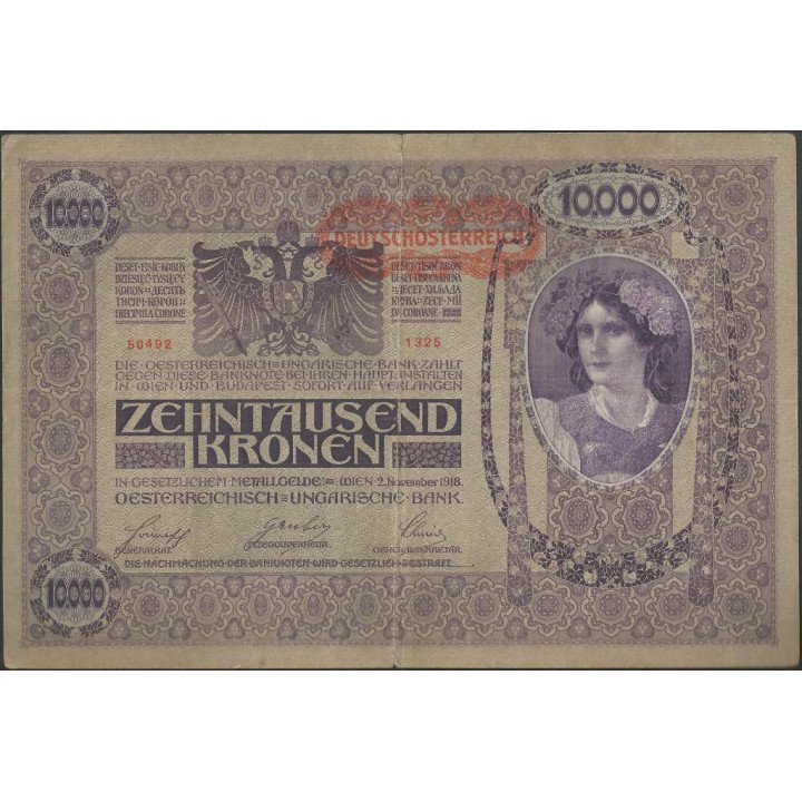 Austria 10.000 Kronen 2 Nov 1918 P65