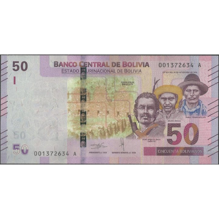 Bolivia 50 Bolivianos ND2018 Serie A P250-1