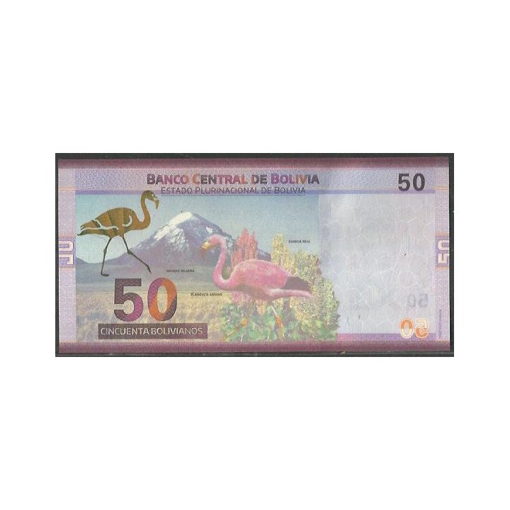 Bolivia 50 Bolivianos ND2018 Serie A P250-2 reverso