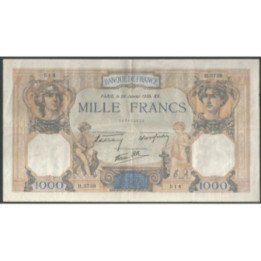 Francia 1.000 Francs 26 Ene 1939 P90c