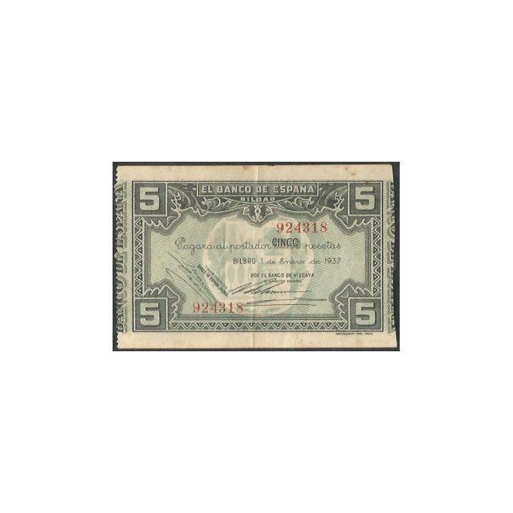 España - Bilbao Banco de Vizcaya 10 Pesetas 1 Ene 1937 Ps562f
