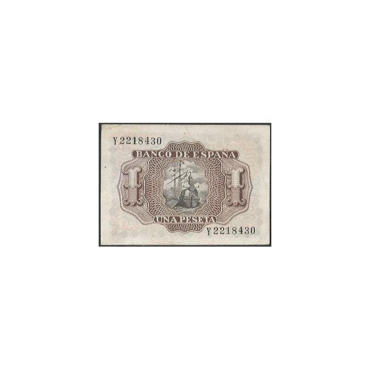 España 1 Peseta 22 Jul 1953 P144a reverso