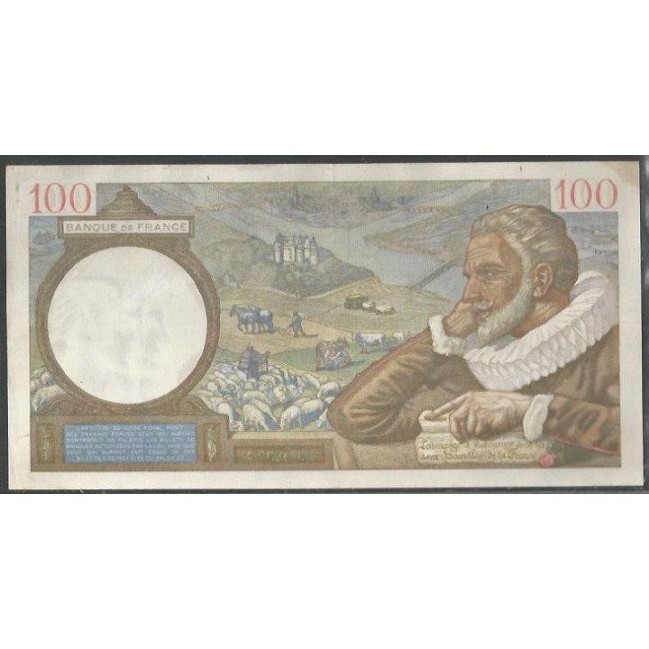 Francia 100 Francs 16 May 1940 P94 reverso