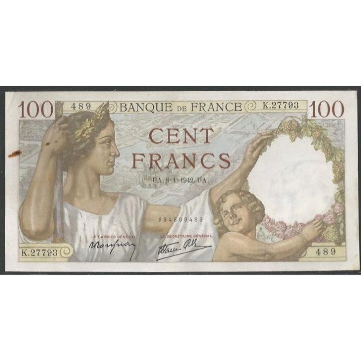 Francia 100 Francs 8 Ene 1942 P94