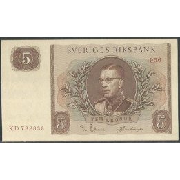 Suecia 5 Kronor 1956 P42c