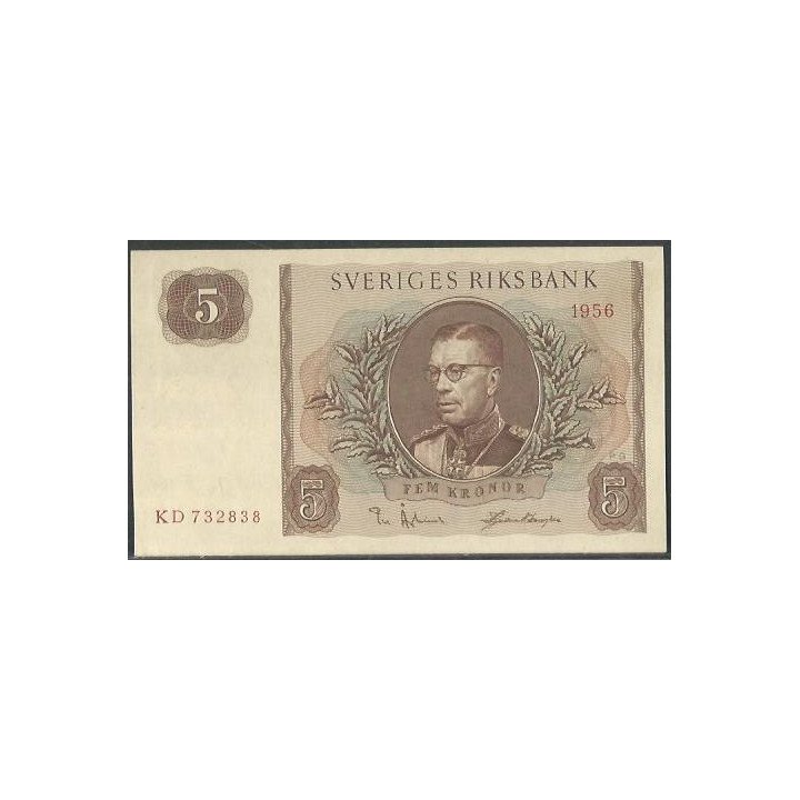 Suecia 5 Kronor 1956 P42c