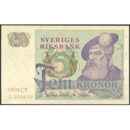 Suecia 5 Kronor 1979 P51d
