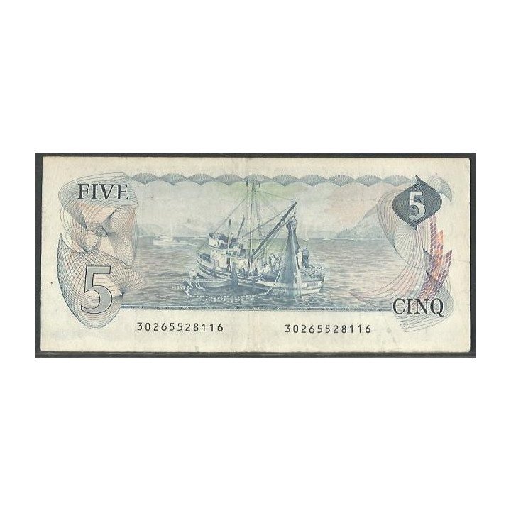 Canada 5 Dollars 1979 P92a reverso