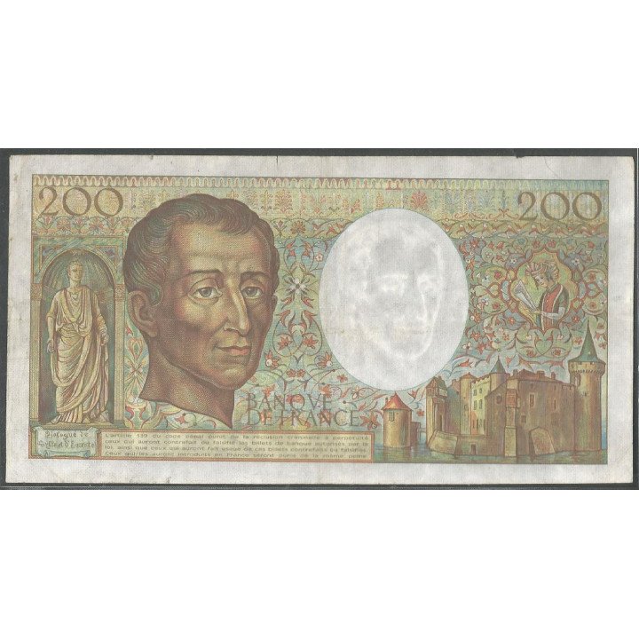 Francia 200 Francs 1987 P155b reverso