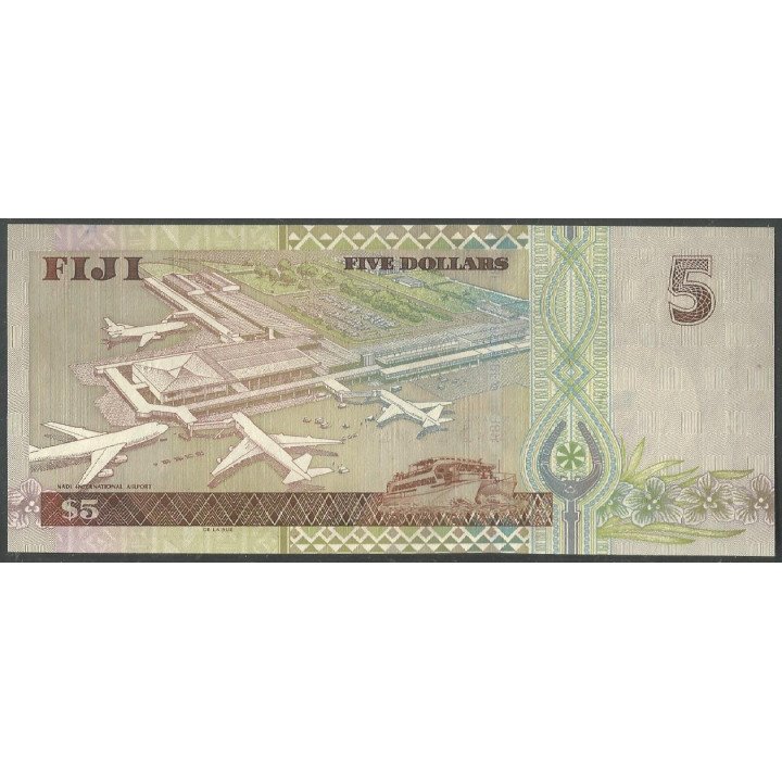 Fiji 5 Dollars ND2002 P105b reverso
