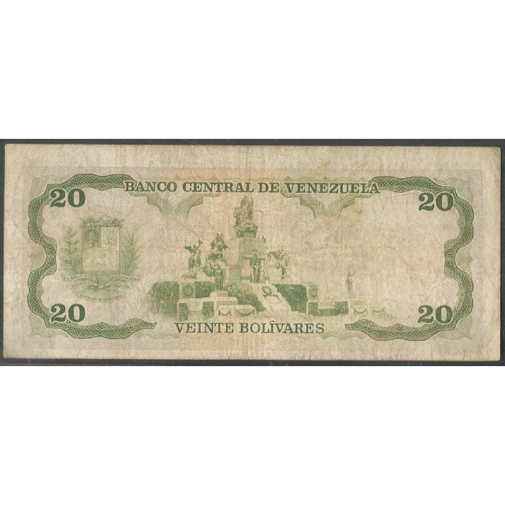 Venezuela 20 Bolivares 7 Jul 1987 T 8 Dig P64A reverso
