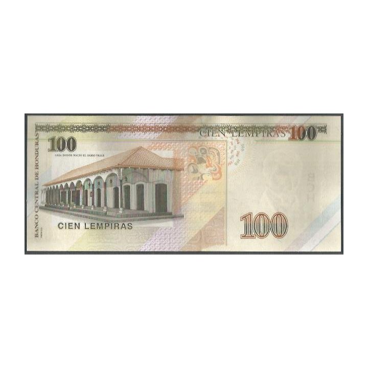 Honduras 100 Lempiras 20 Jun 2019 P102d reverso