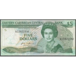 Monserrat 5 Dollars ND1986-8 P18m