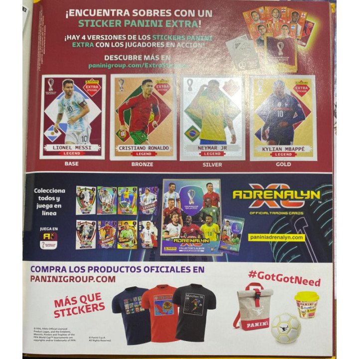 Futbol - Mundial Qatar 2022 Panini Pasta Blanda reverso