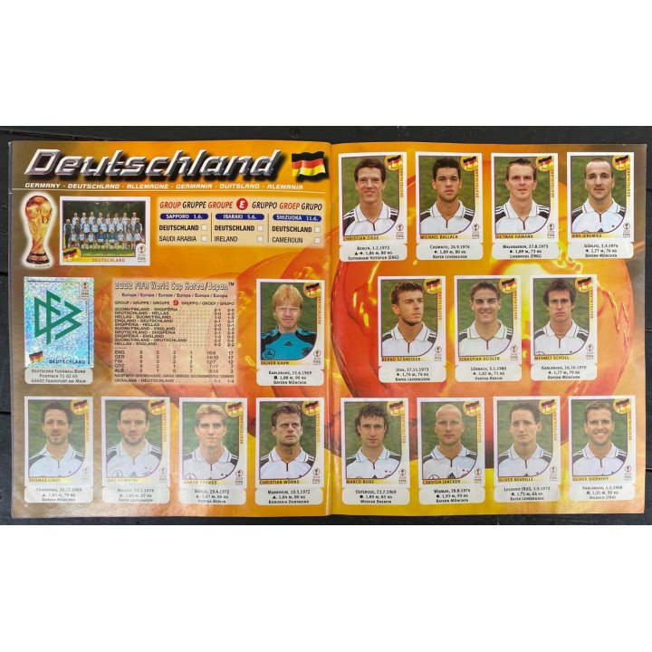 Futbol - Mundial Korea - Japon 2002 Panini reverso