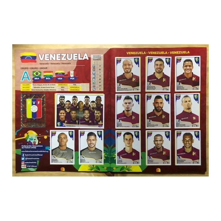 Futbol - Copa América Brasil 2019 Panini reverso