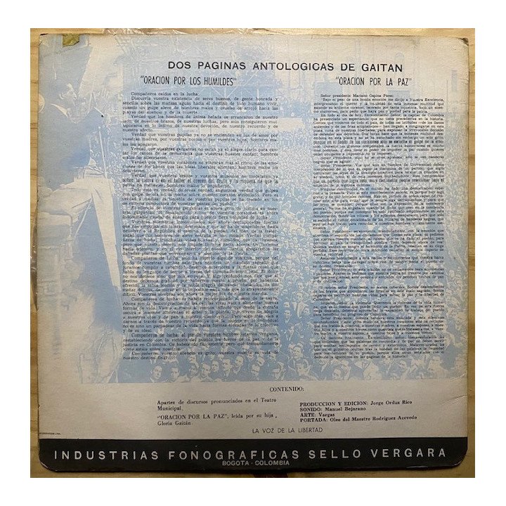 Jorge Eliecer Gaitan - Yo no soy un hombre....soy un pueblo reverso