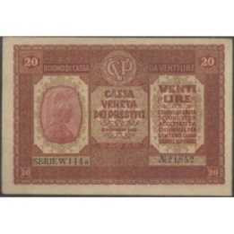 Italia - Casa Veneta di Prestiti 20 Lire 2 Ene 1918 PM7