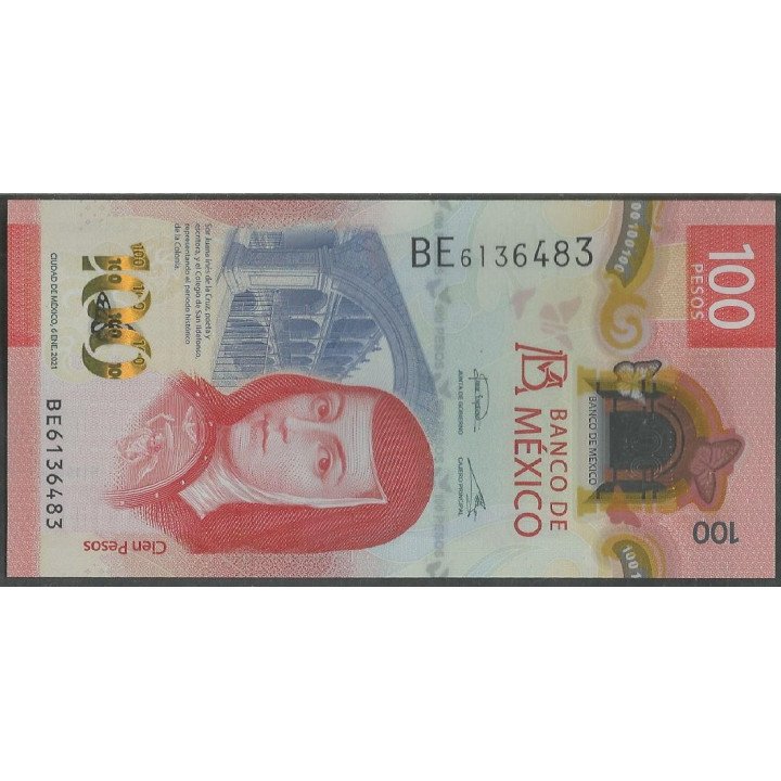 Mexico 100 Pesos 6 Ene 2021 Serie BE P134