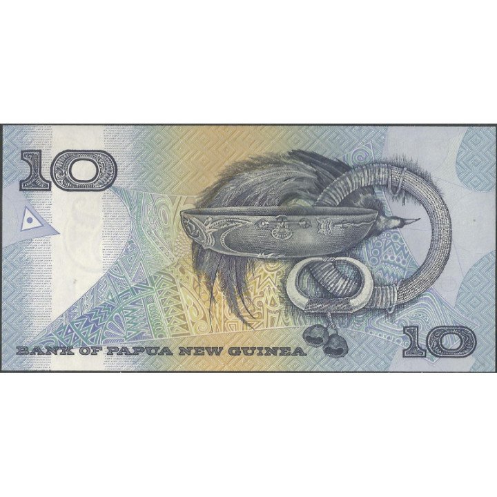 Papua Nueva Guinea 10 Kina 1998 P17a reverso