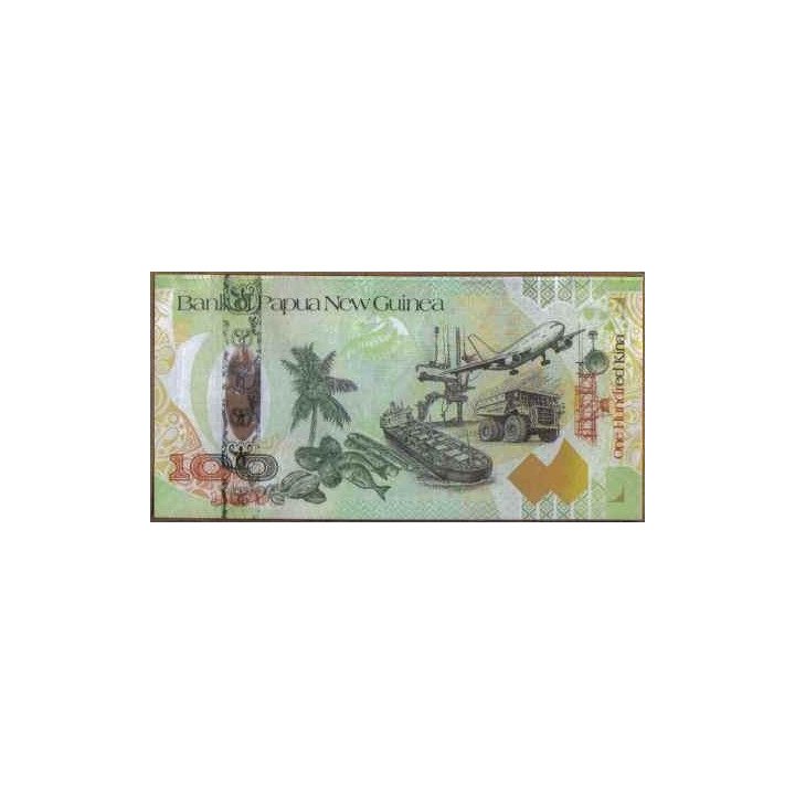 Papua Nueva Guinea 100 Kina 2008 P37a reverso