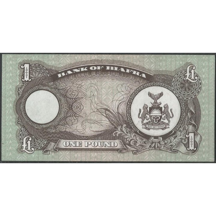 Biafra 1 Pound ND1968-9 P5a reverso
