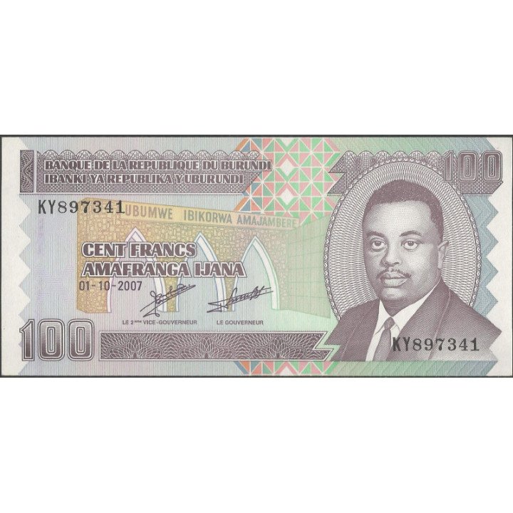 Burundi 100 Francs 1 OCT 2007 P37f