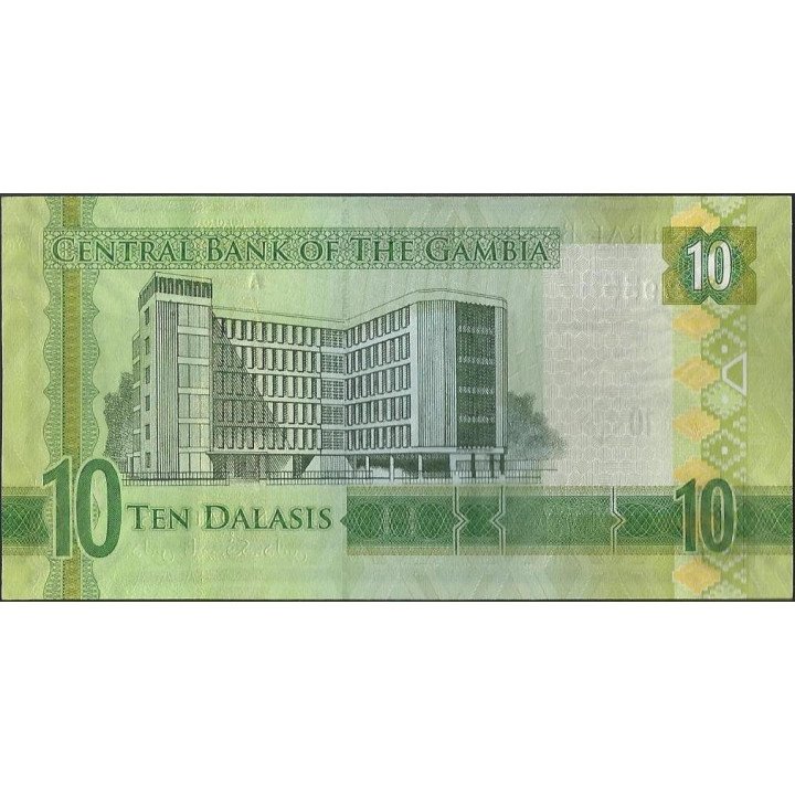 Gambia 10 Dalasis ND2015 P32 reverso