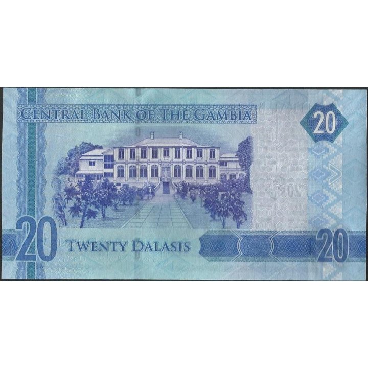 Gambia 20 Dalasis ND2015 P33 reverso