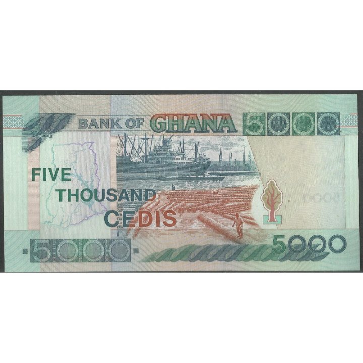 Ghana 5.000 Cedis 4 Ago 2006 P34i reverso