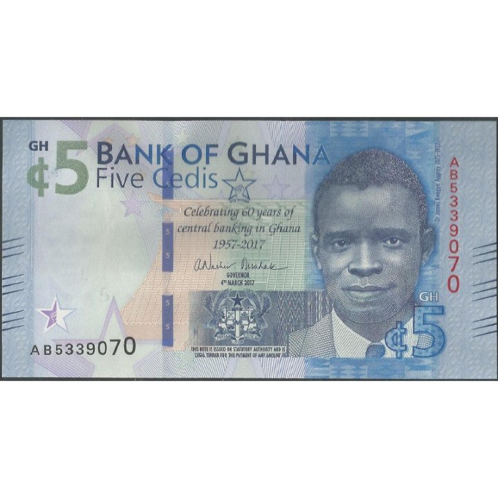 Ghana 5 Cedis 4 Mar 2017 P43