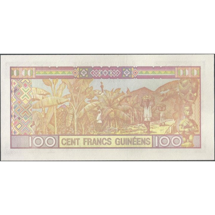 Guinea 100 Francs 1998 P35a reverso