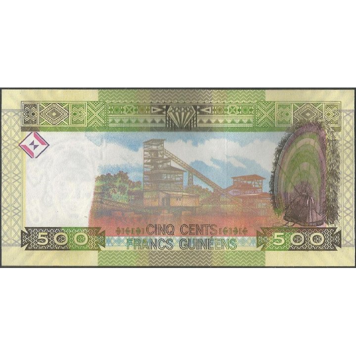 Guinea 500 Francs 2012 P39b reverso