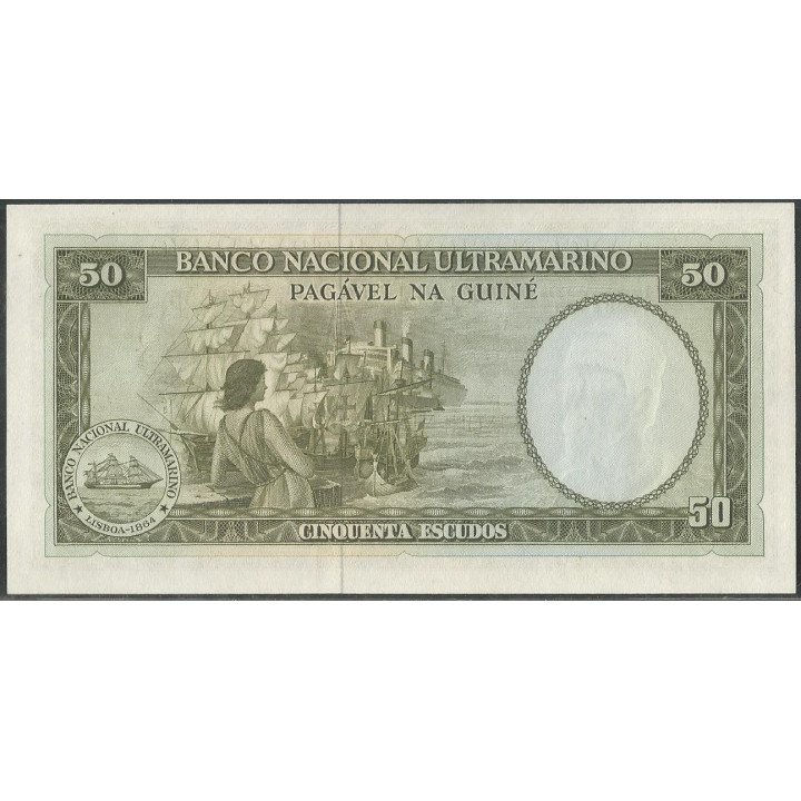 Guinea Portuguesa 50 Escudos 17 Dic 1971 P44a reverso