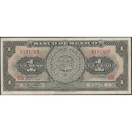 Mexico 1 Peso 10 May 1967 Serie BGA P59k