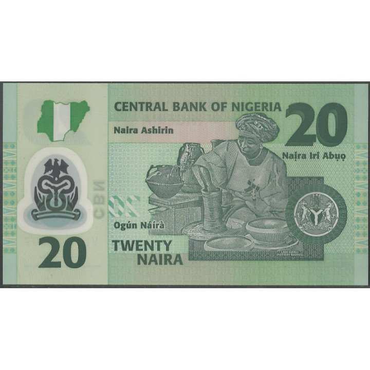 Nigeria 20 Naira 2007 P34c reverso