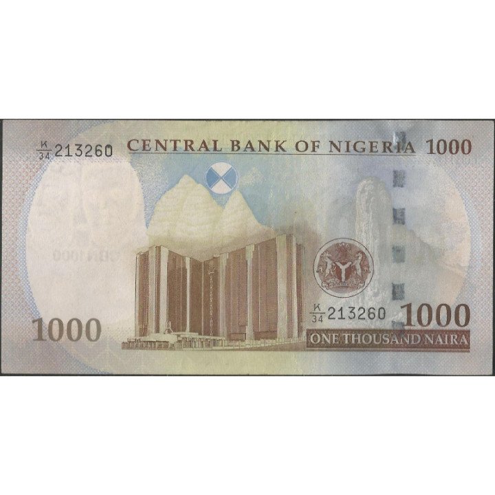 Nigeria 1.000 Naira 2014 P36g reverso