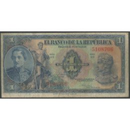 Billete de 1 Peso 1 ene 1950 7 dig. BGW041