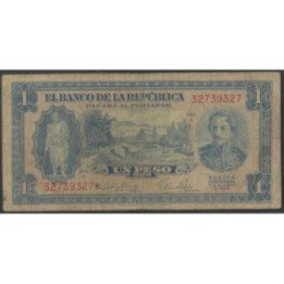 Billete de 1 Peso 7 ago 1953 BGW043