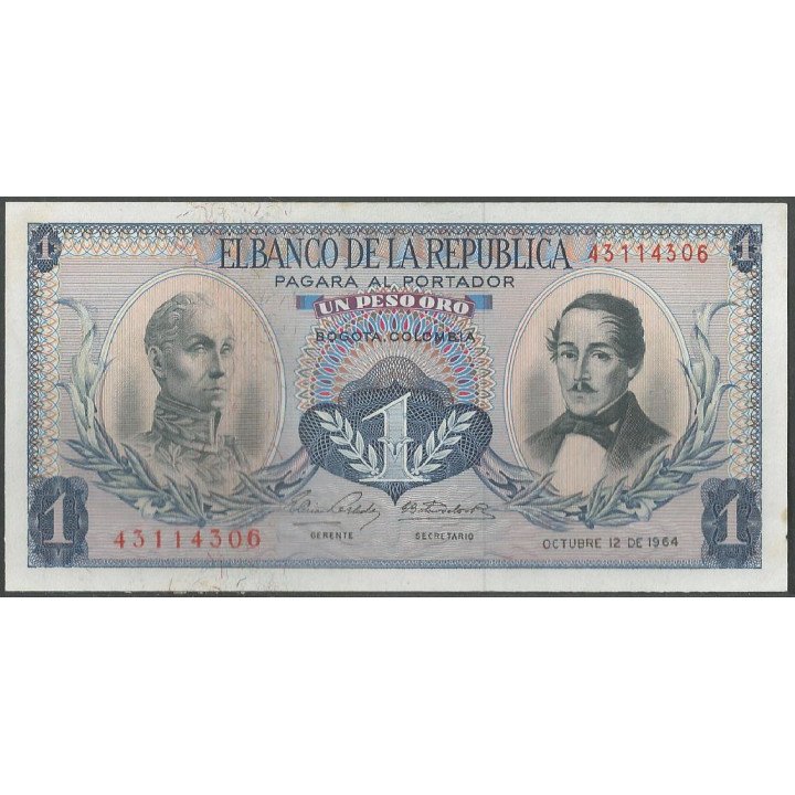 Billete de 1 Peso 12 oct 1964 BGW055