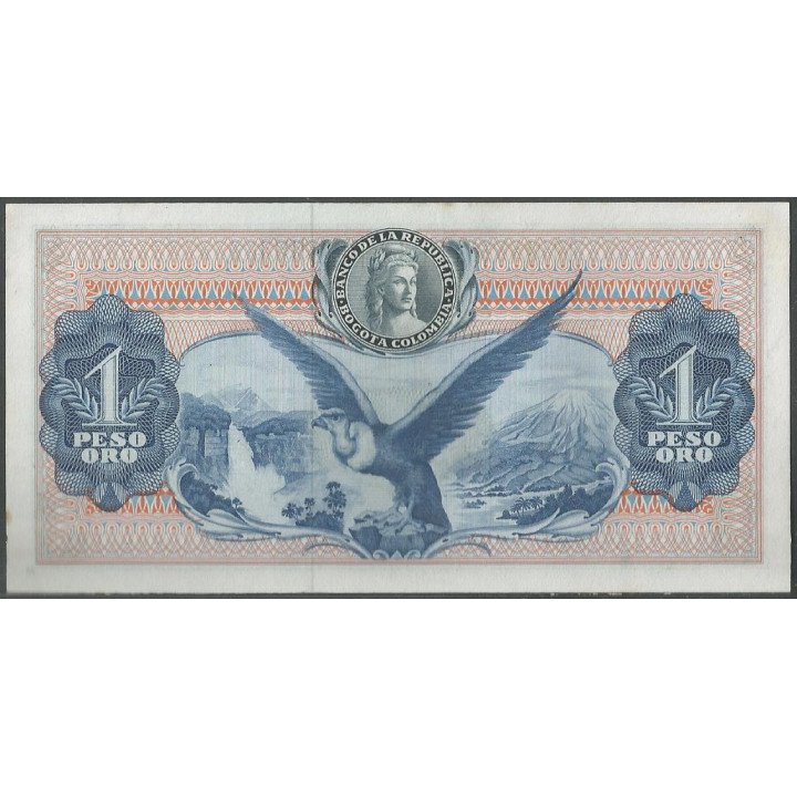 Billete de 1 Peso 12 oct 1964 BGW055 reverso