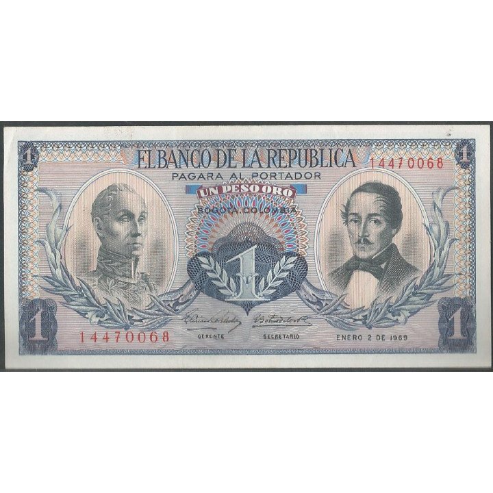 Billete de 1 Peso 2 ene 1969 BGW065