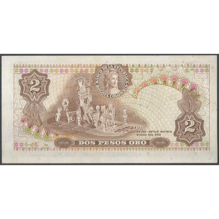 Billete de 2 Pesos 20 jul 1972 BGW094 reverso