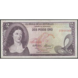Billete de 2 Pesos 20 jul 1977 BGW100