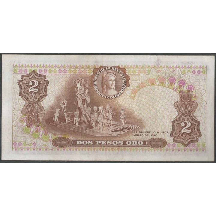 Billete de 2 Pesos 20 jul 1977 BGW100 reverso